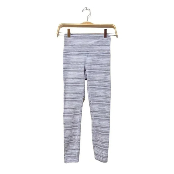 Lululemon High Times Crop Leggings in Silver Fox Coral Pink Zipper Small - Picture 4 of 11